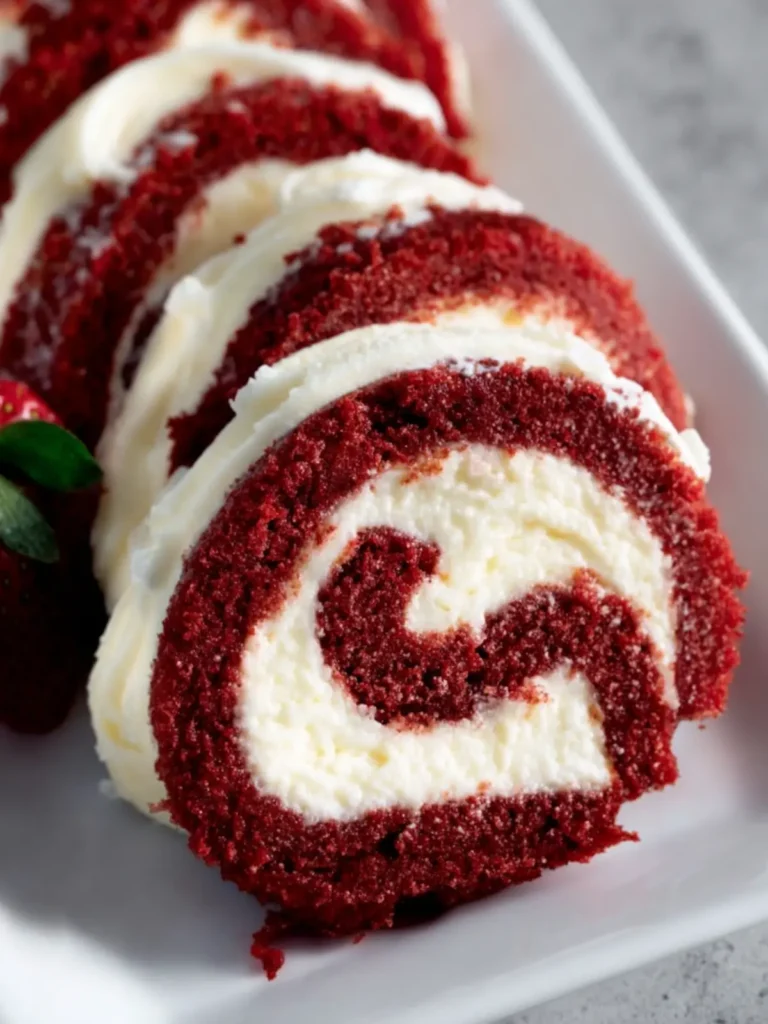 Red Velvet Cake Roll Dessert First Image