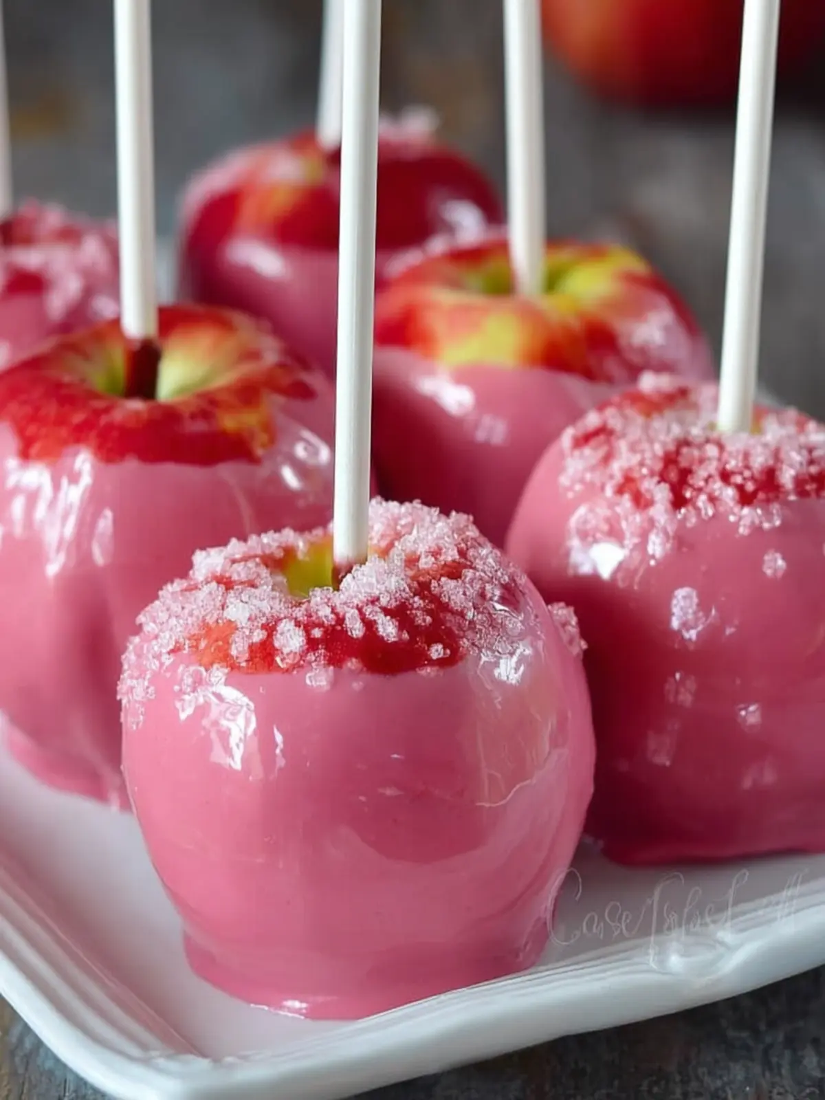 Pink Candy Coated Apples First Image