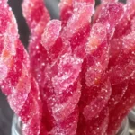Homemade Pink Rock Candy Sticks First Image