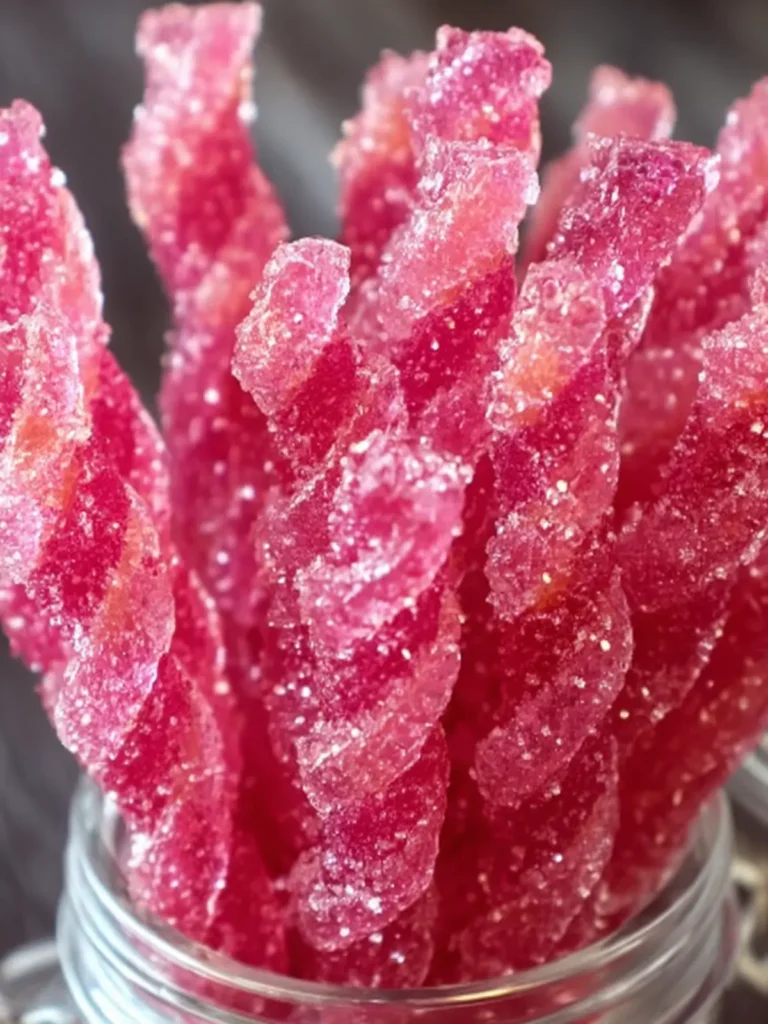 Homemade Pink Rock Candy Sticks First Image