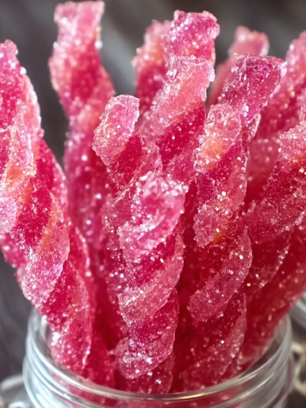 Homemade Pink Rock Candy Sticks First Image