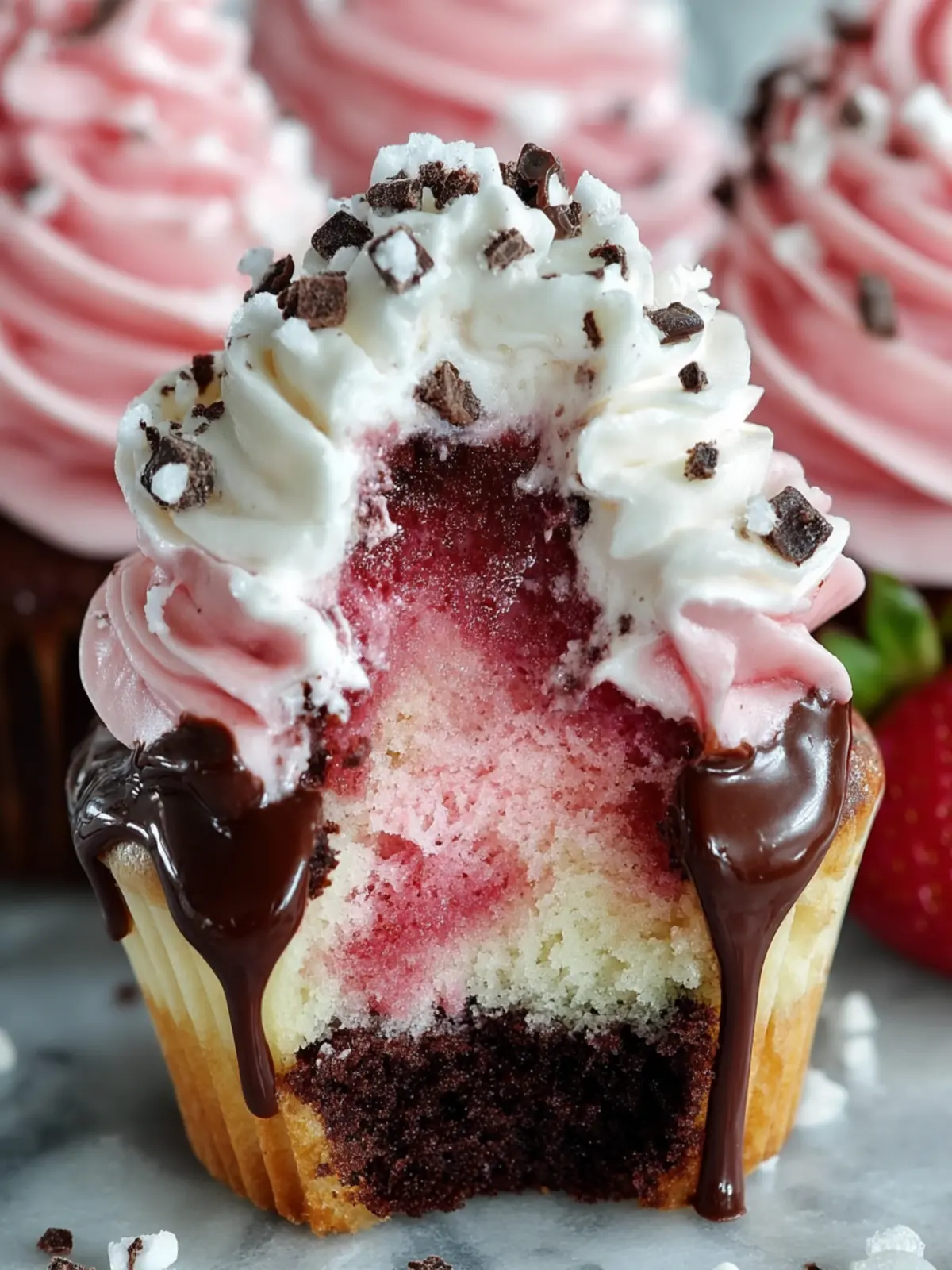 Chocolate Strawberry Swirl Cupcakes: Irresistibly Sweet Bliss 7