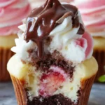 Chocolate Strawberry Swirl Cupcakes First Image