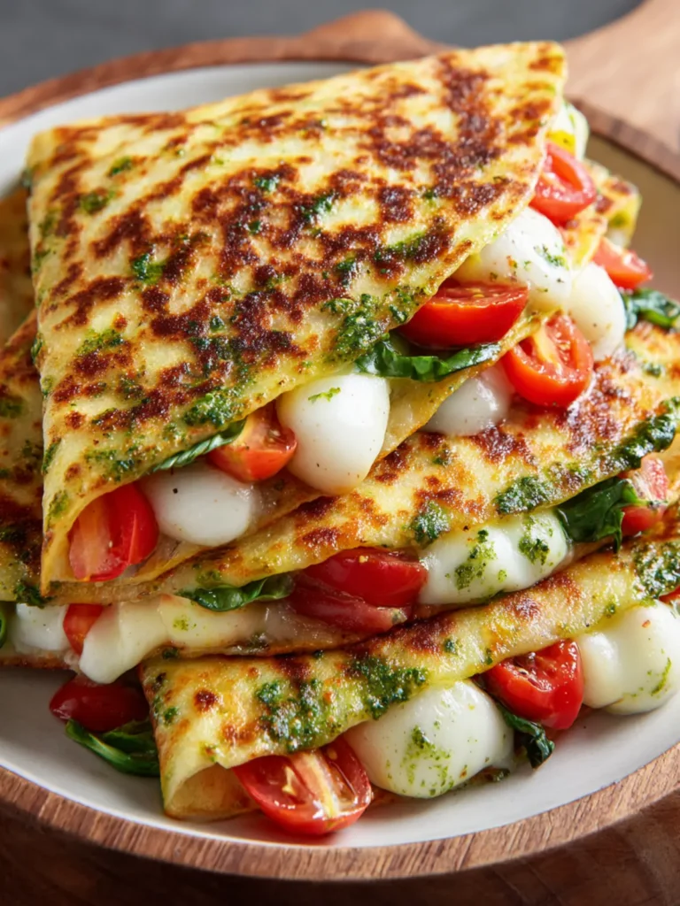 Caprese Pesto Quesadillas : Vegetarian, Fresh, and Packed with Mediterranean Flavor First Image