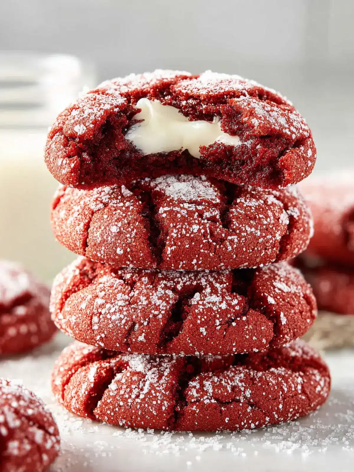 Red Velvet Crinkle Cookies First Image