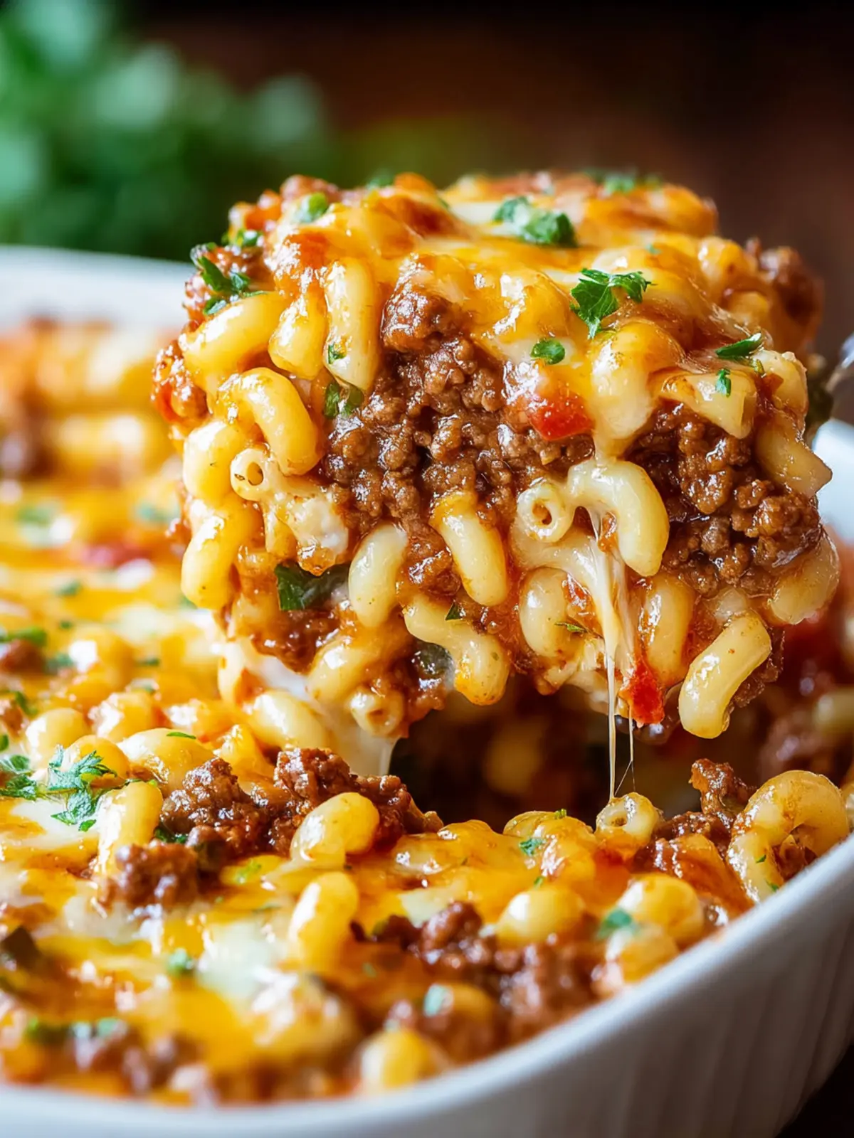 Cheesy Hamburger Casserole with Elbow Macaroni Delight First Image