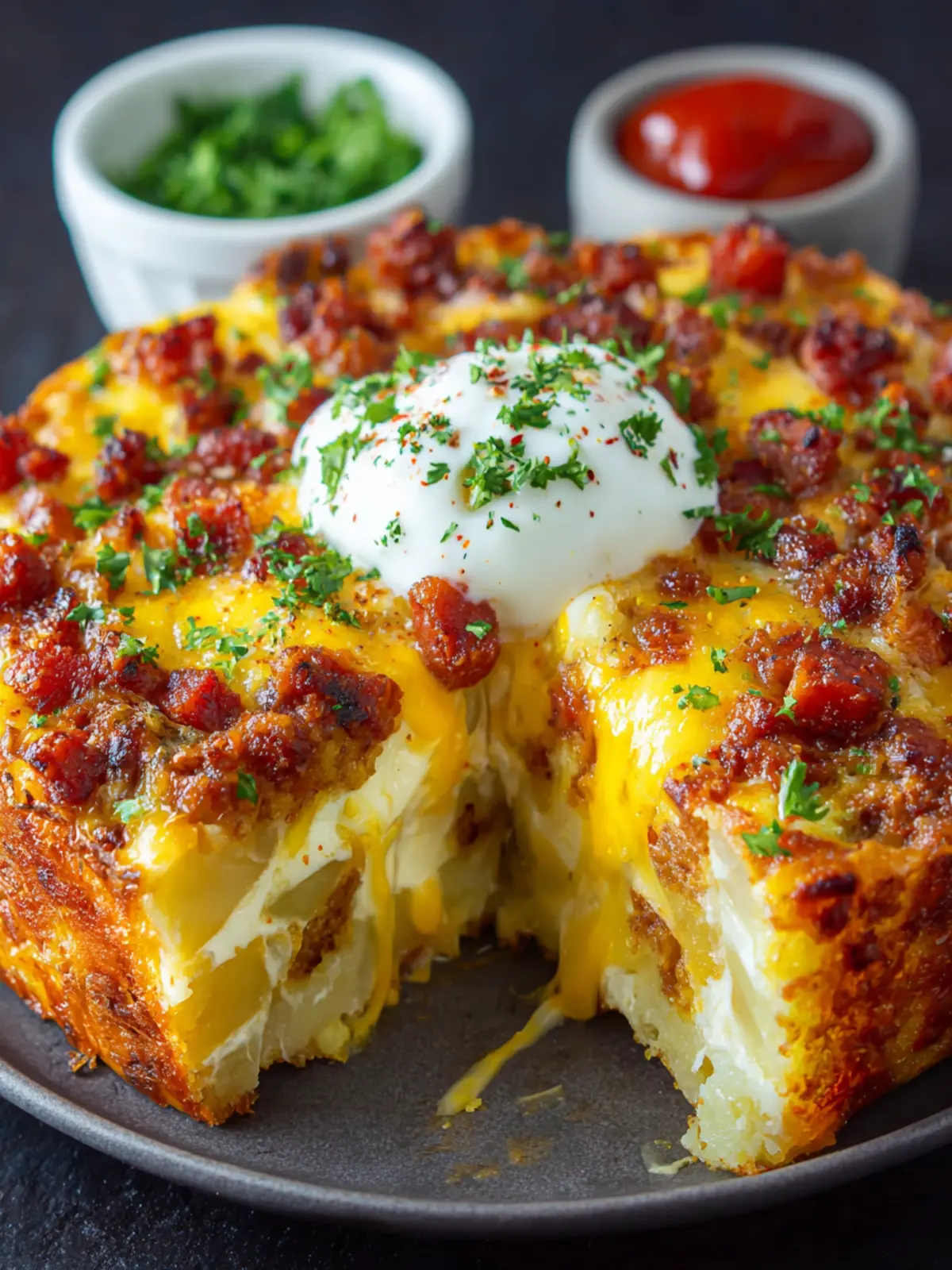 Spicy Chorizo & Potato Egg Casserole with Melty Cheese First Image