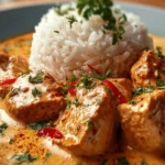 Creamy Paprika Chicken with Tender Rice in a Velvety Sauce for a Cozy Dinner First Image