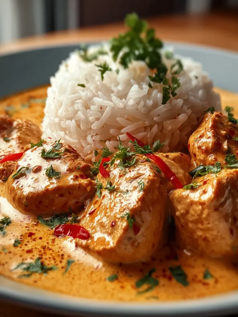Creamy Paprika Chicken with Tender Rice in a Velvety Sauce for a Cozy Dinner First Image