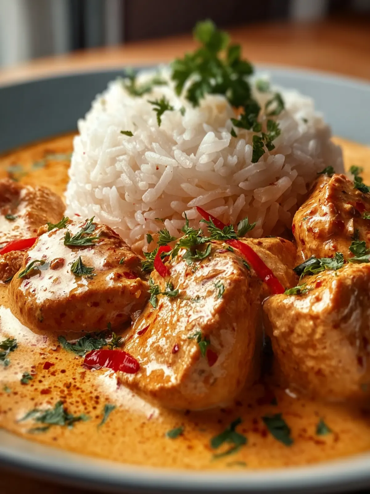 Creamy Paprika Chicken with Tender Rice in a Velvety Sauce for a Cozy Dinner First Image