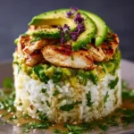 Honey Lime Chicken Avocado Rice Stack First Image