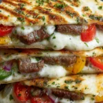 Philly Cheesesteak Quesadillas : One-Pan Mashup with Spicy Mayo Dip First Image