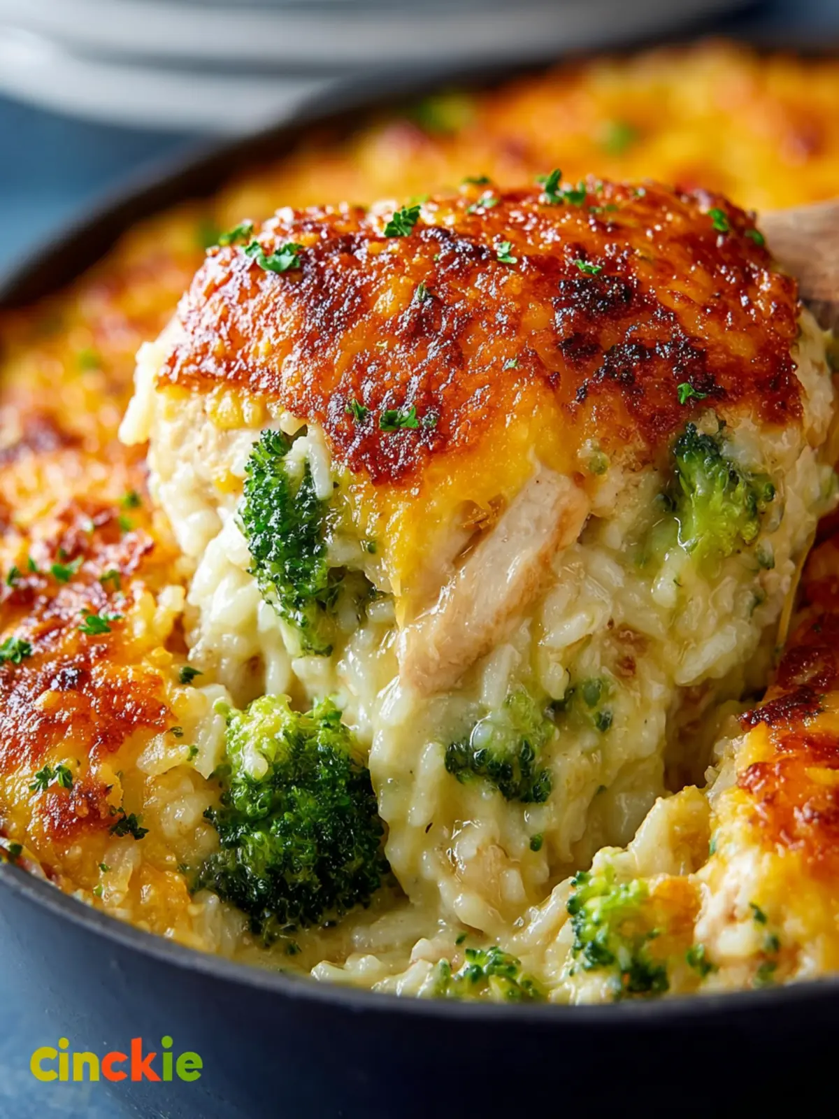 Cheesy Broccoli Chicken and Rice Casserole First Image