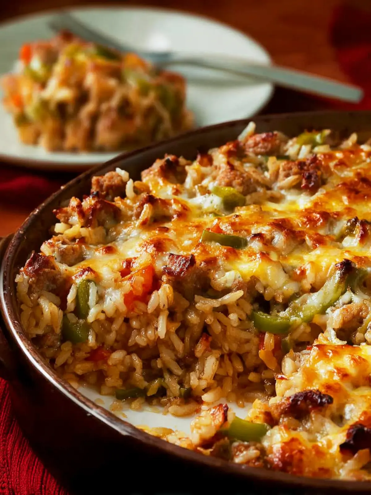 Brown Rice Casserole (with Sausage and Peppers) First Image