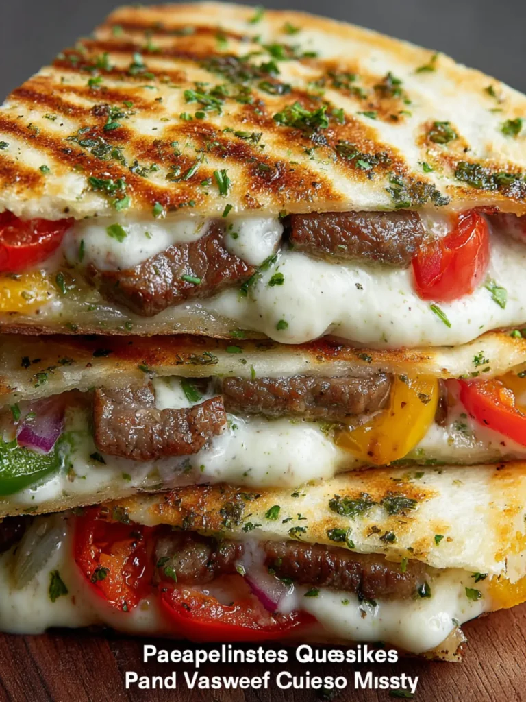 Philly Cheesesteak Quesadillas : One-Pan Mashup with Spicy Mayo Dip First Image