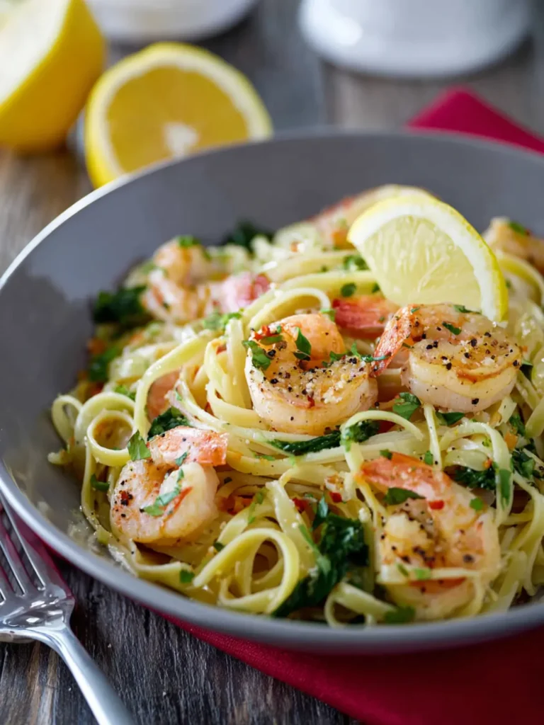 Lemon Pepper Shrimp Pasta First Image