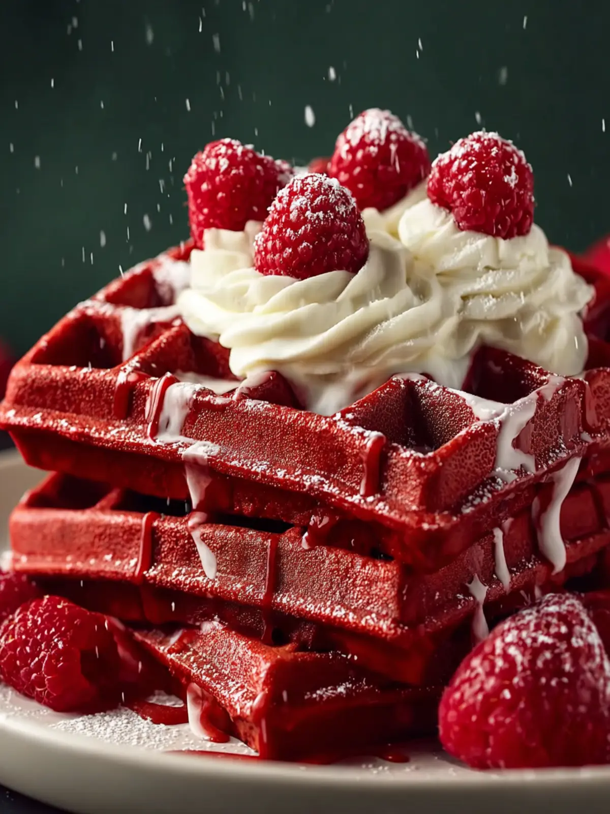 Red Velvet Waffles with Cream Cheese Fourth Image vjlqcf