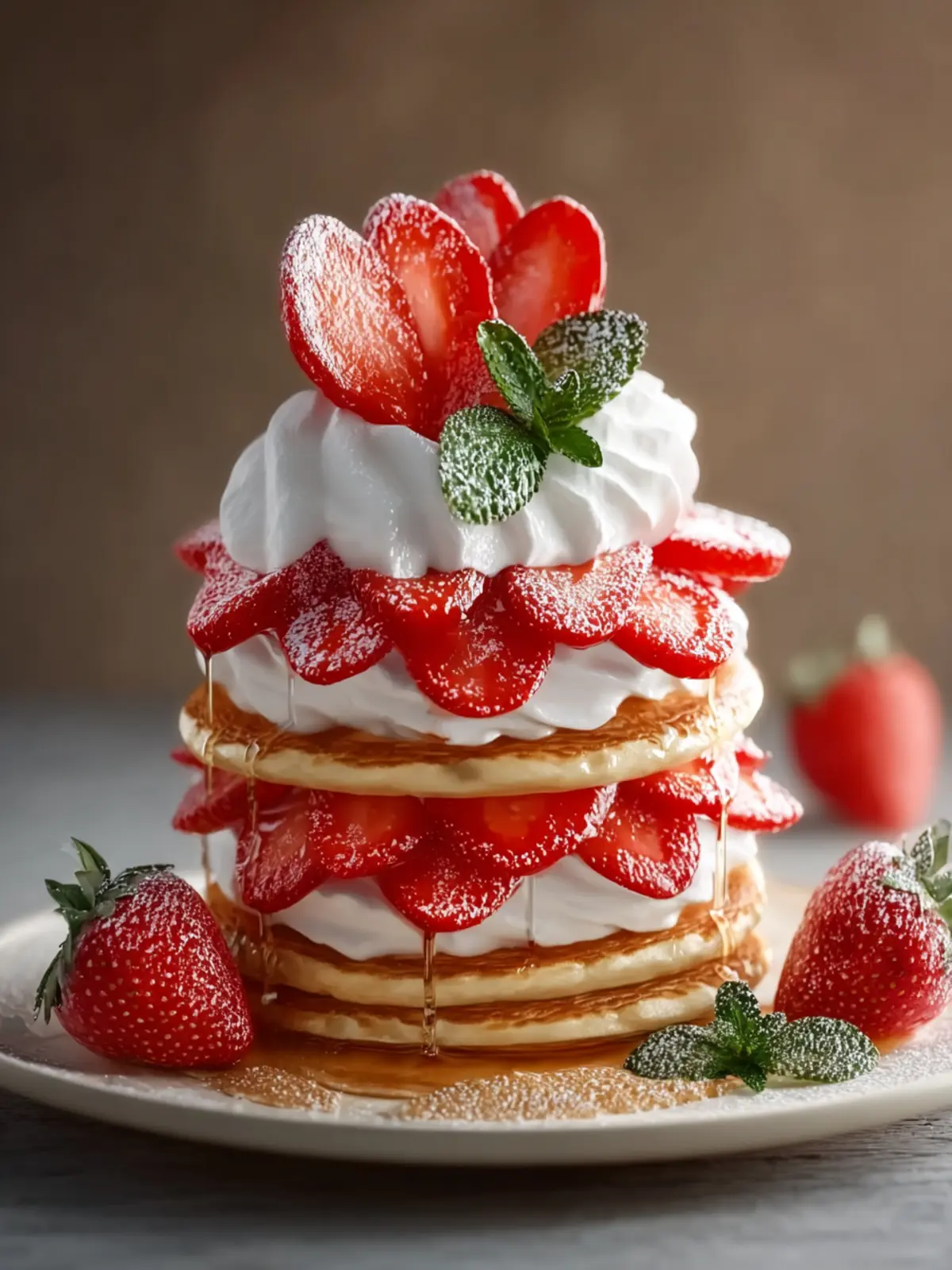Strawberry Pancake Stack: Irresistibly Fluffy Breakfast Bliss 6 Strawberry Pancake Stack Second Image qewz0g