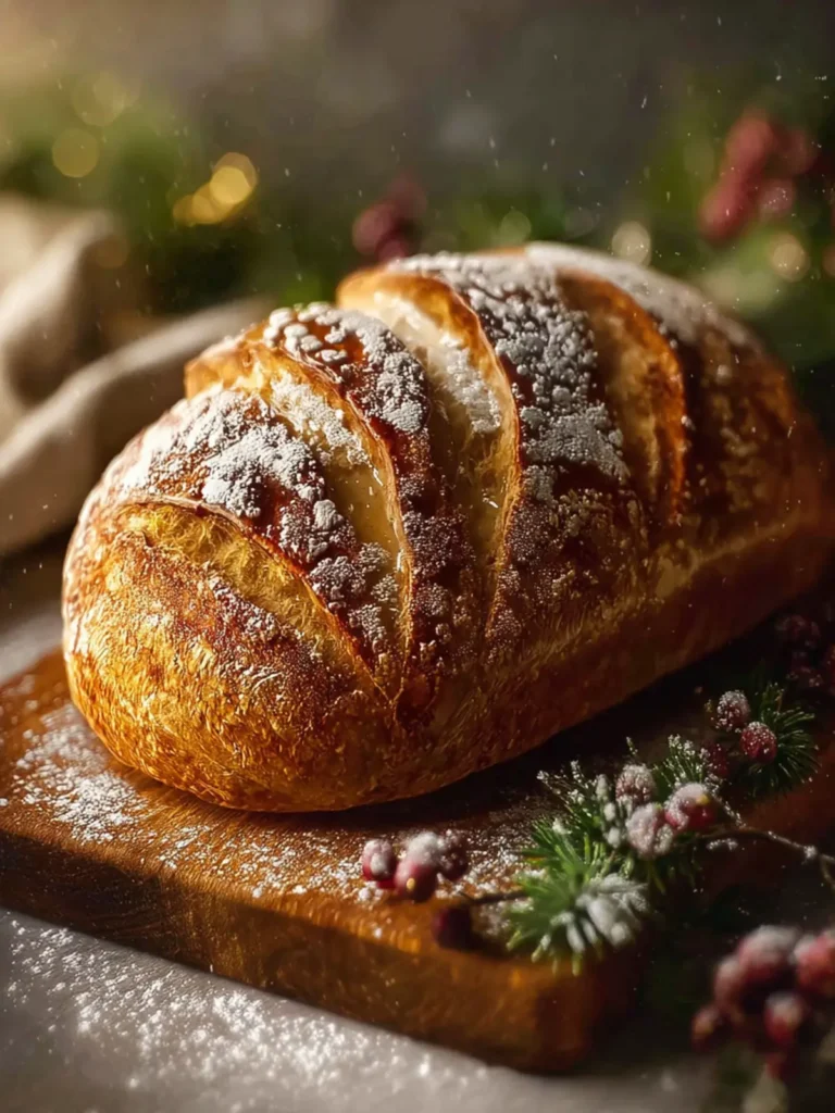 Festive Eggnog Sourdough Bread First Image