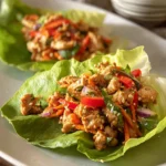 Easy Thai Chicken Lettuce Wraps with Peanut Sauce First Image