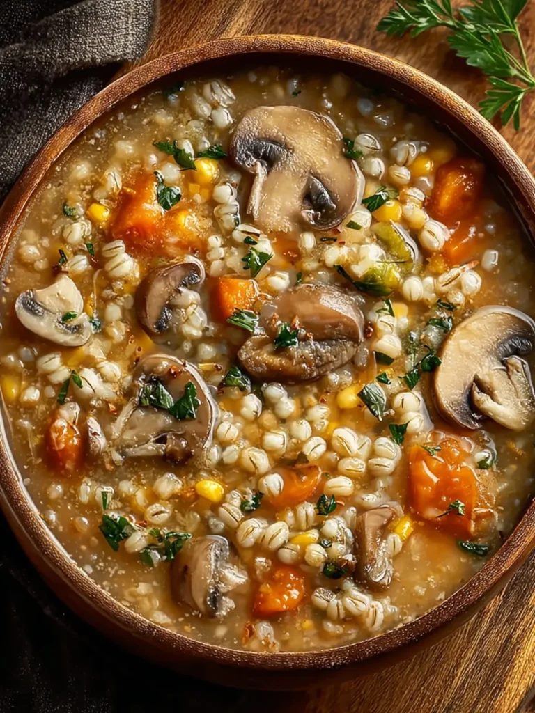 Cozy Mushroom and Barley Soup First Image