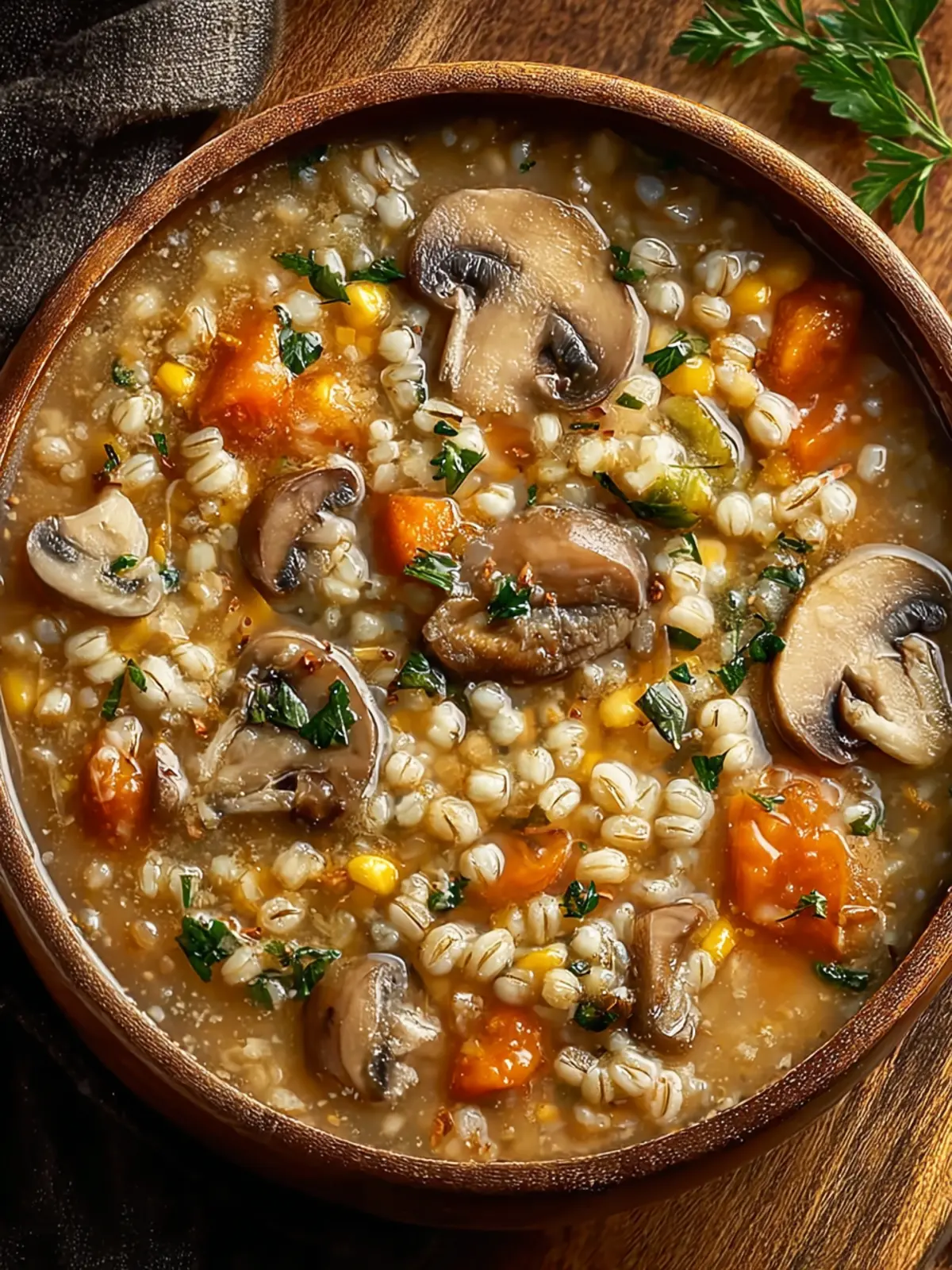 Cozy Mushroom and Barley Soup First Image