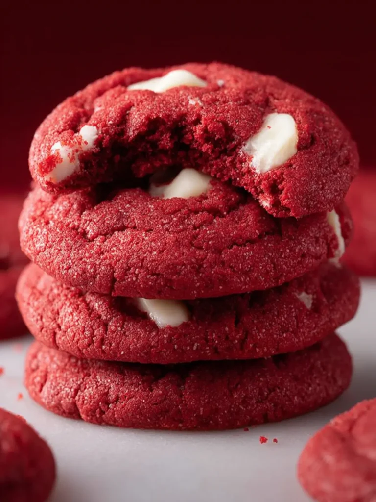 Quick and Easy Red Velvet Cookies Made with Cake Mix First Image