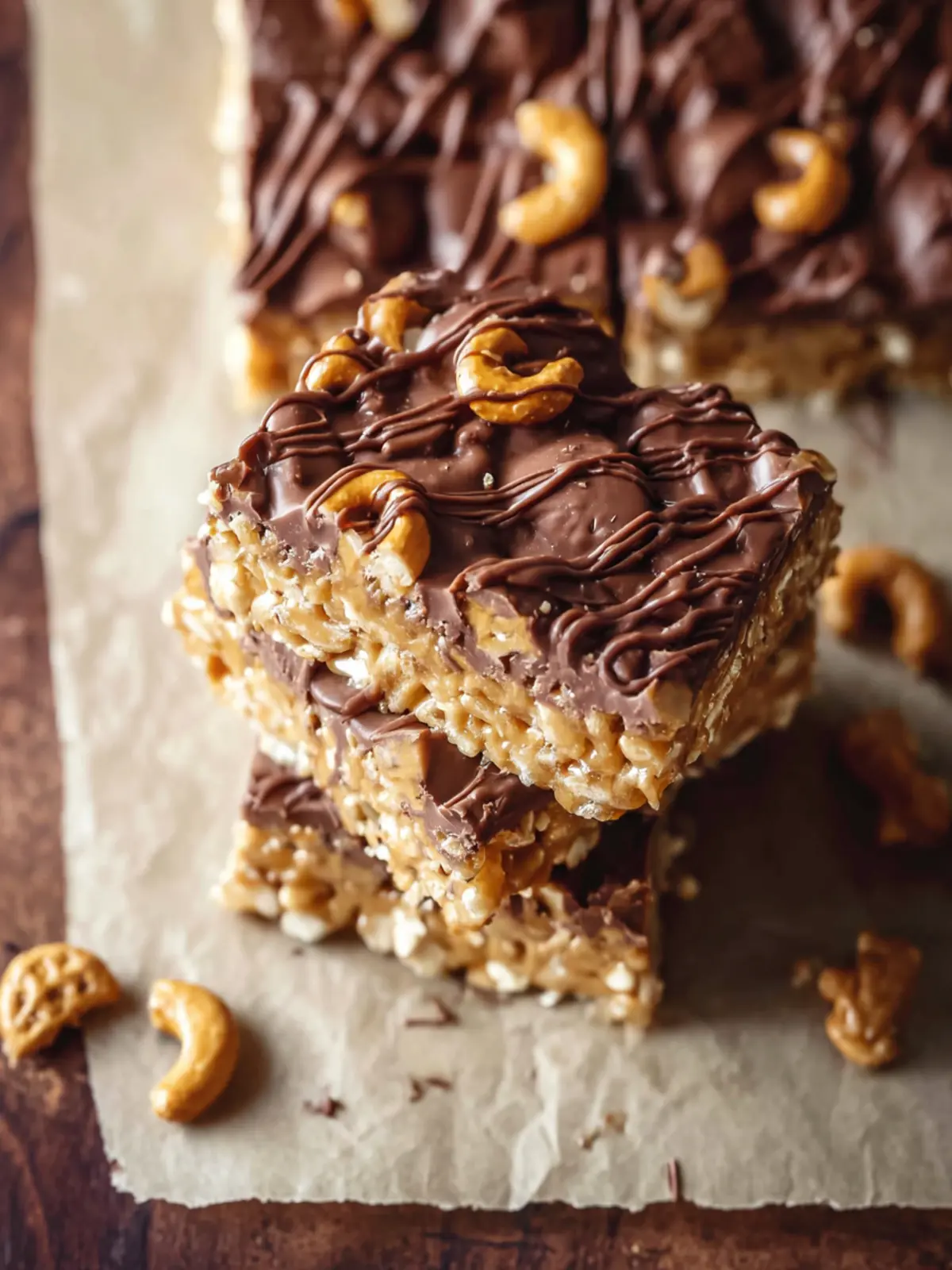 No Bake Chocolate Peanut Butter Chex Bars First Image