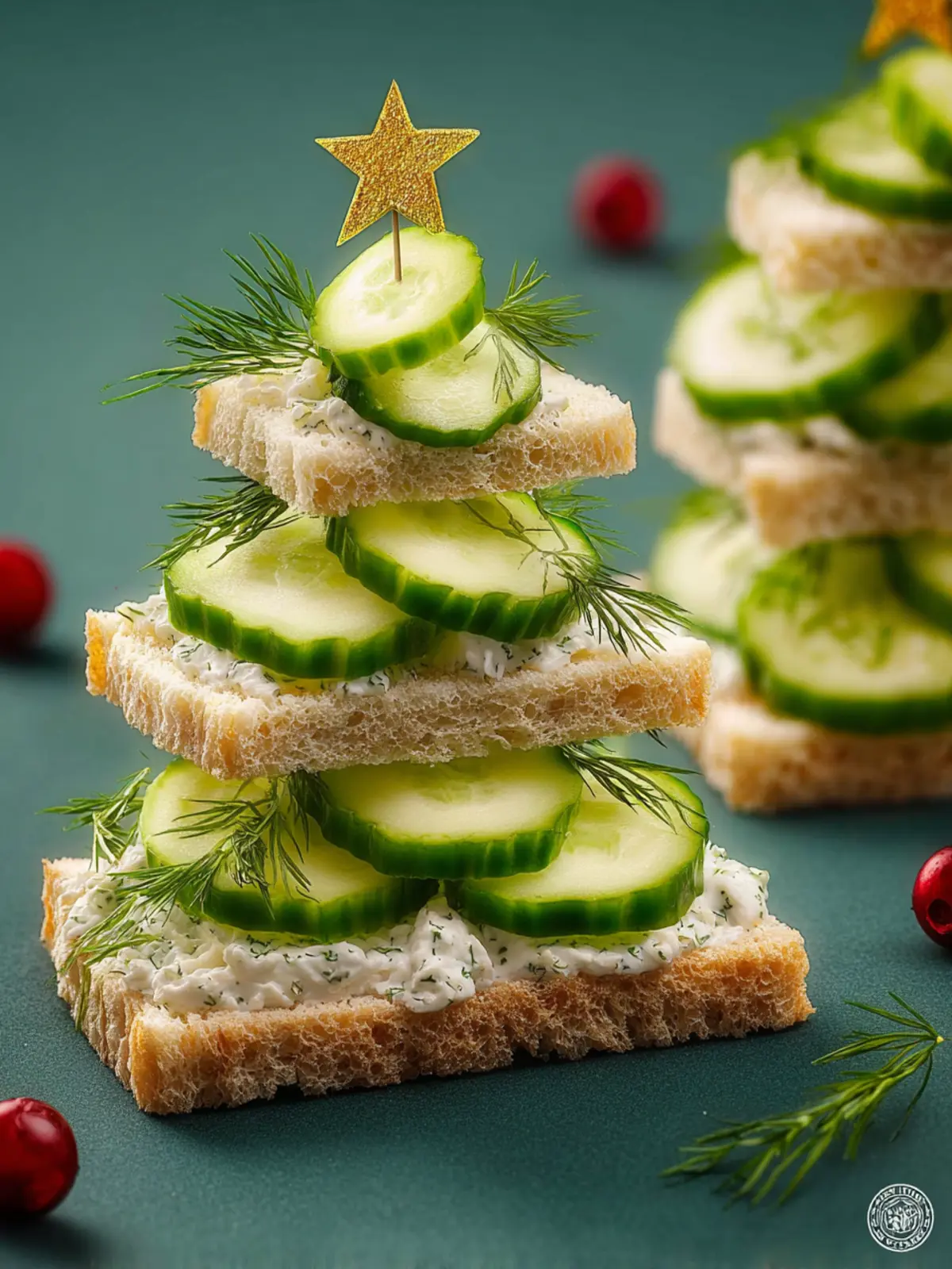Christmas Tree Cucumber Sandwiches: Festive, Easy Party Treats 6