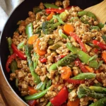 Easy Ground Chicken Stir Fry Recipe with Vegetables First Image