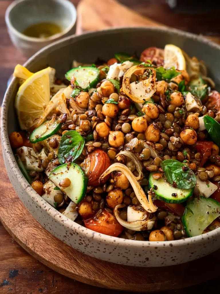 Balsamic Marinated Lentil Chickpea Salad First Image