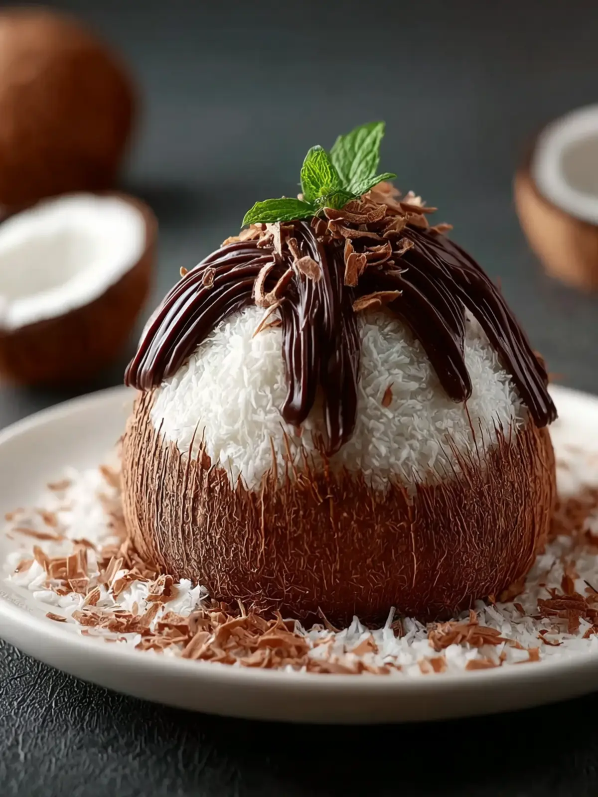 Coconut Dome with Chocolate Spread Second Image dm7qdb
