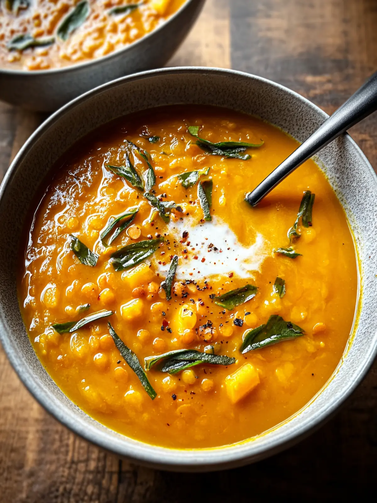 Cozy Creamy Pumpkin Lentil Soup Recipe for Fall Bliss Fourth Image tbv42u