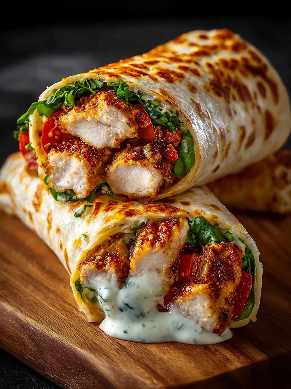 Crispy Air Fryer Chicken & Mozzarella Wraps First Image
