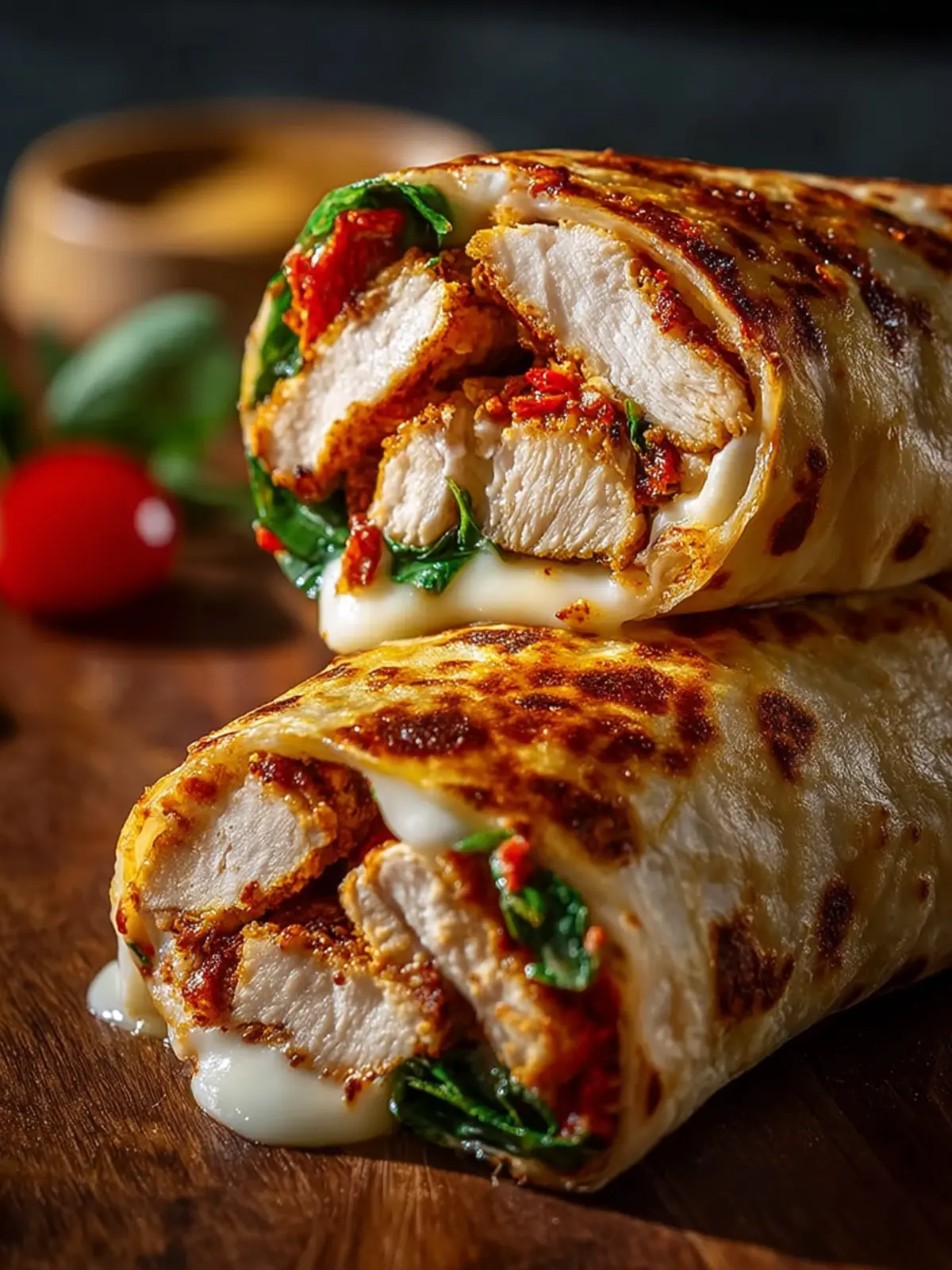 Crispy Air Fryer Chicken & Mozzarella Wraps to Indulge In 6 Crispy Air Fryer Chicken Mozzarella Wraps Second Image rnpk7n