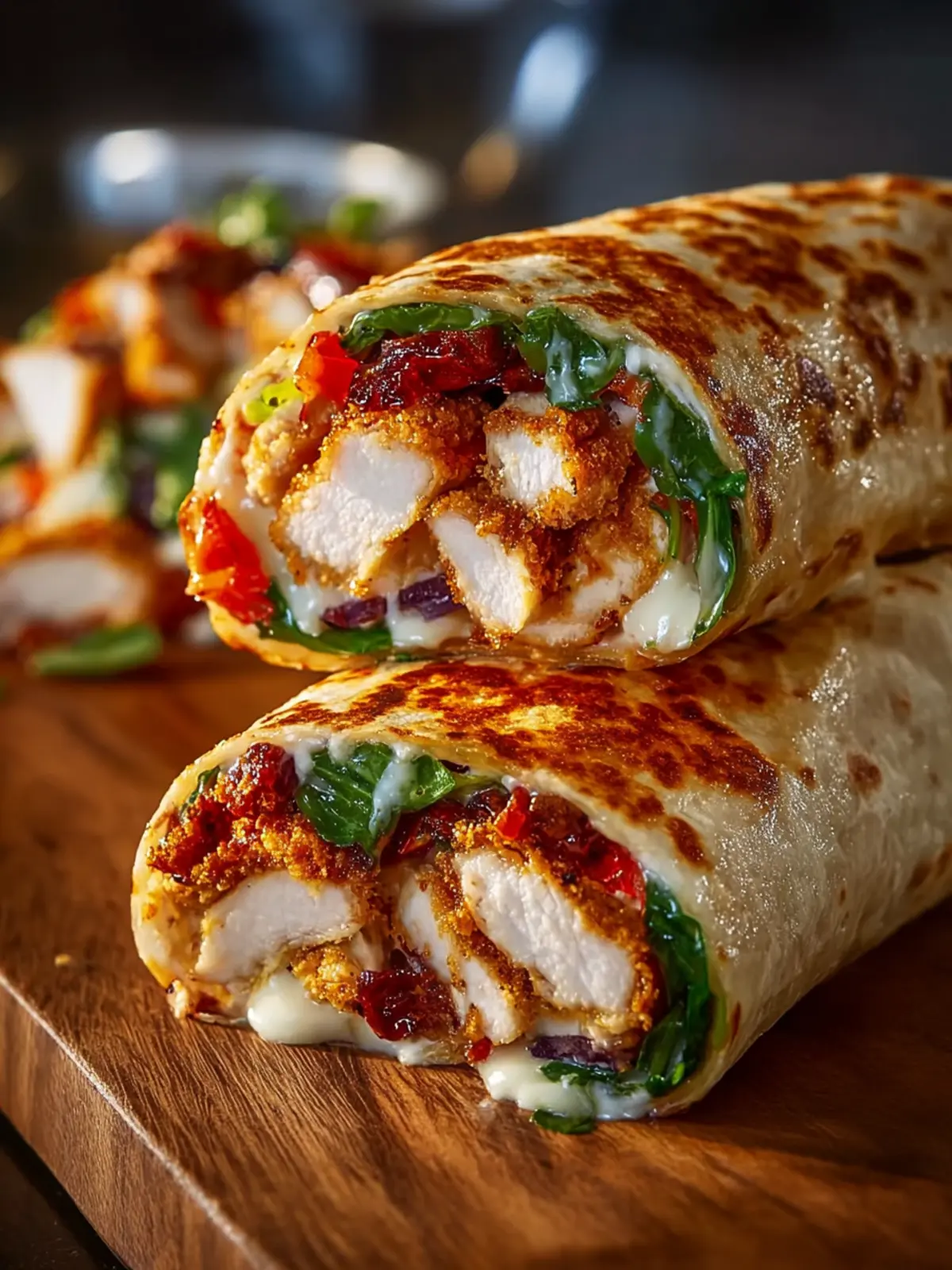 Crispy Air Fryer Chicken & Mozzarella Wraps to Indulge In 7 Crispy Air Fryer Chicken Mozzarella Wraps Third Image cew6t5