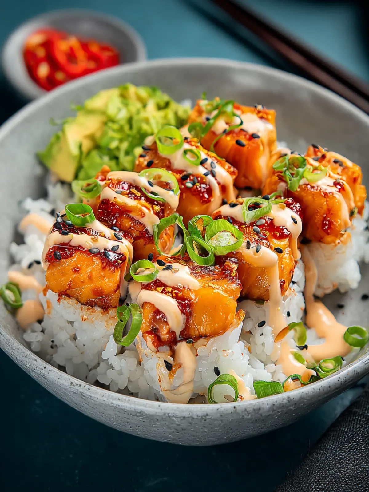 Irresistible Spicy Salmon Maki Bowls A Flavorful Delight Fourth Image f9r7o7