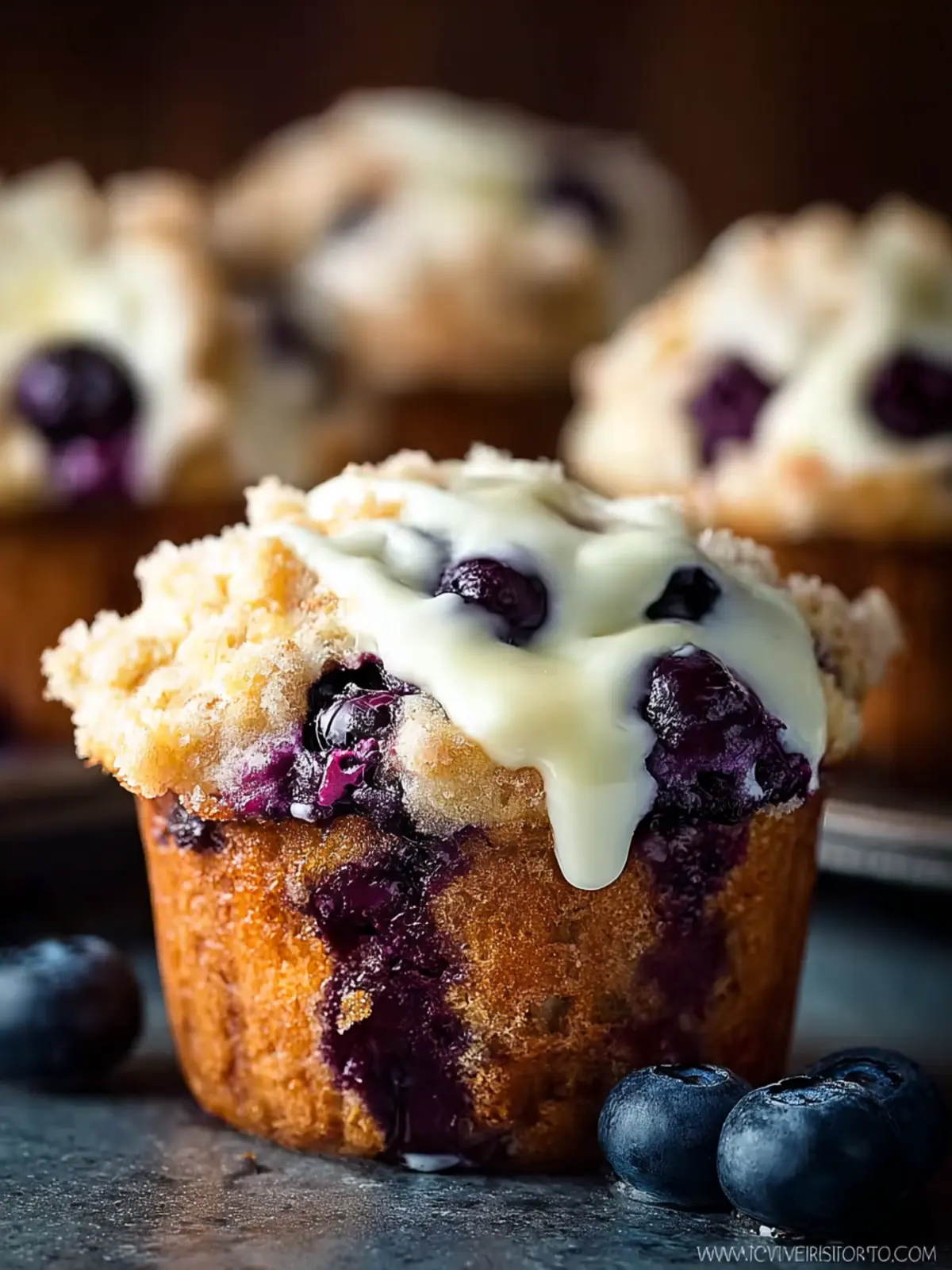Blueberry Cream Cheese Muffins First Image