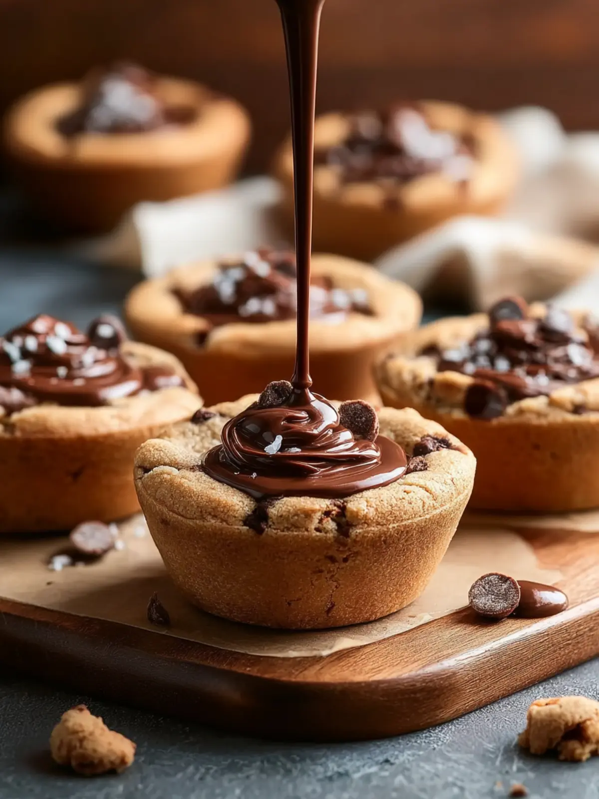 Easy Chocolate Chip Cookie Cups with Nutella First Image