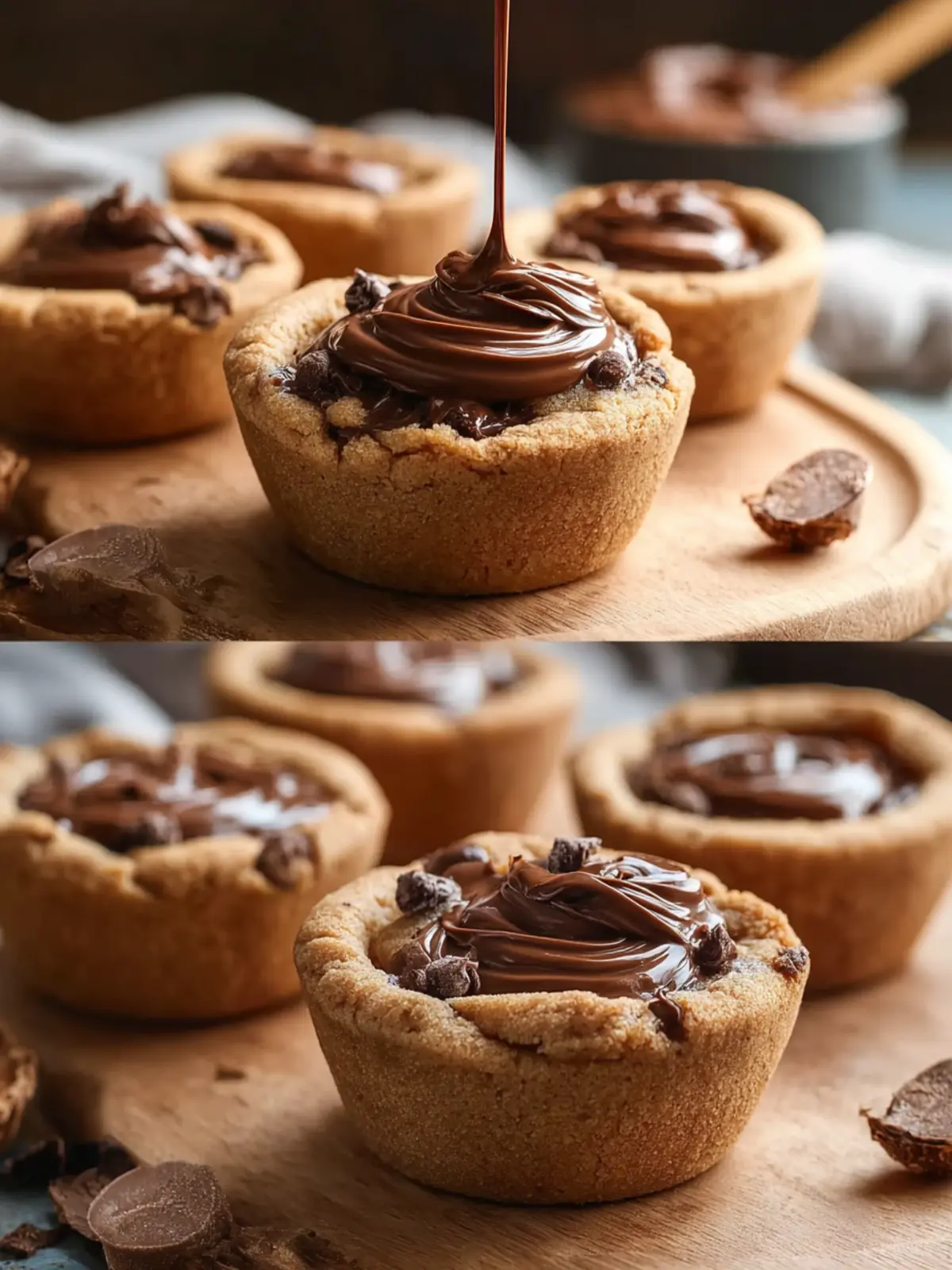 Easy Chocolate Chip Cookie Cups with Nutella Third Image hminlf
