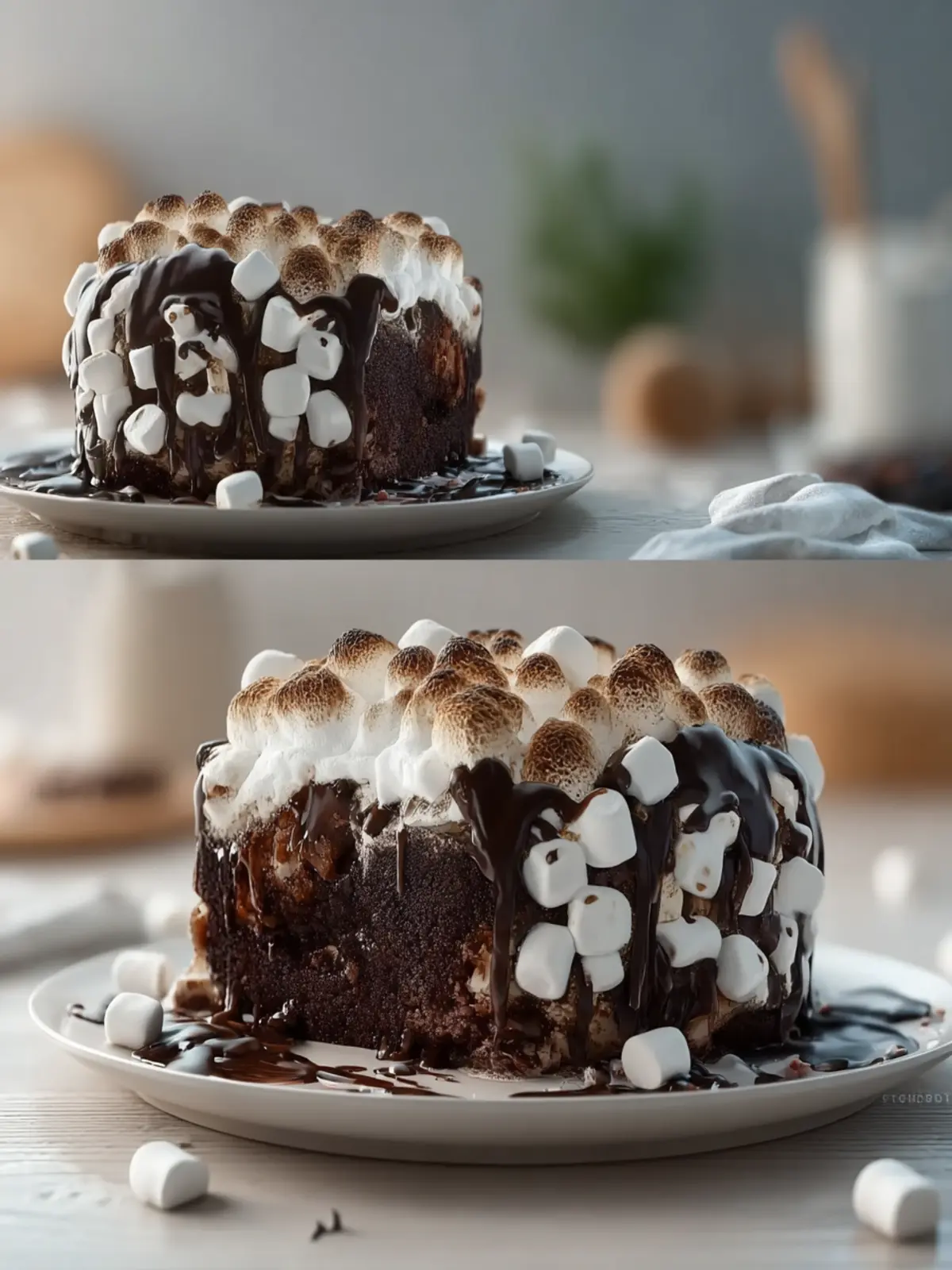 Easy Marshmallow Chocolate Poke Cake Second Image gwwth6