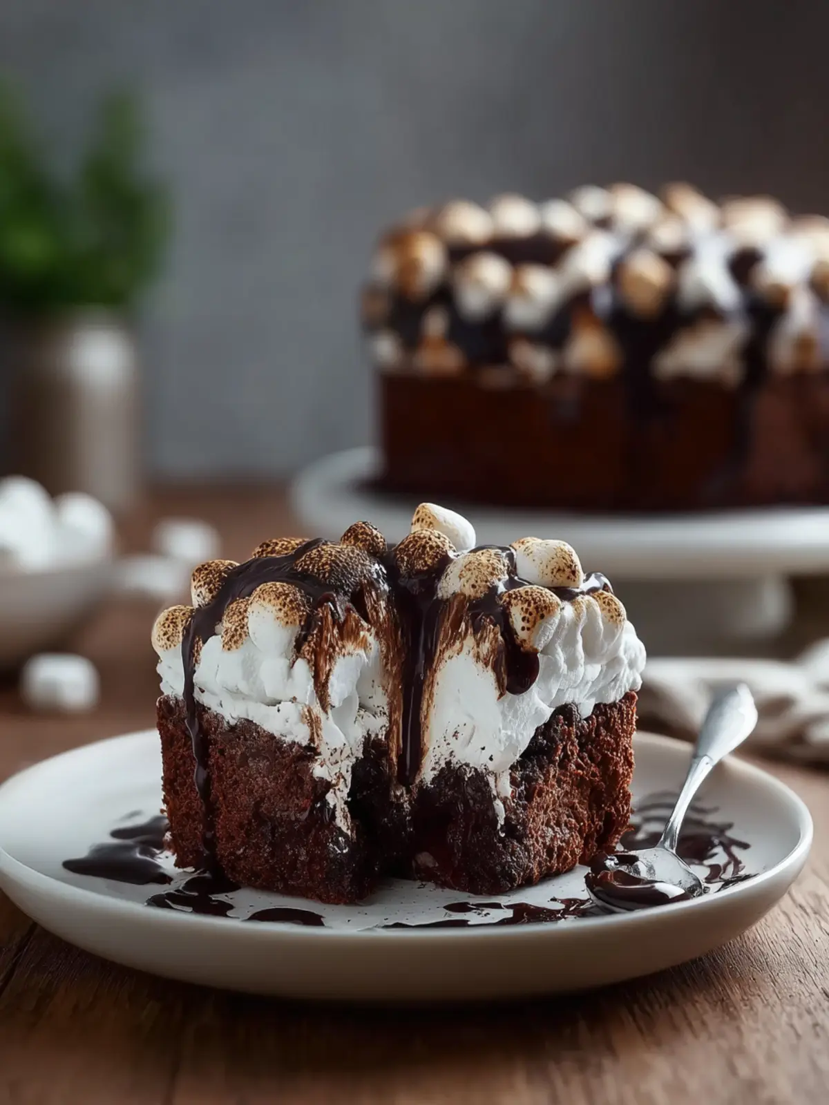 Easy Marshmallow Chocolate Poke Cake Third Image u9cuh8