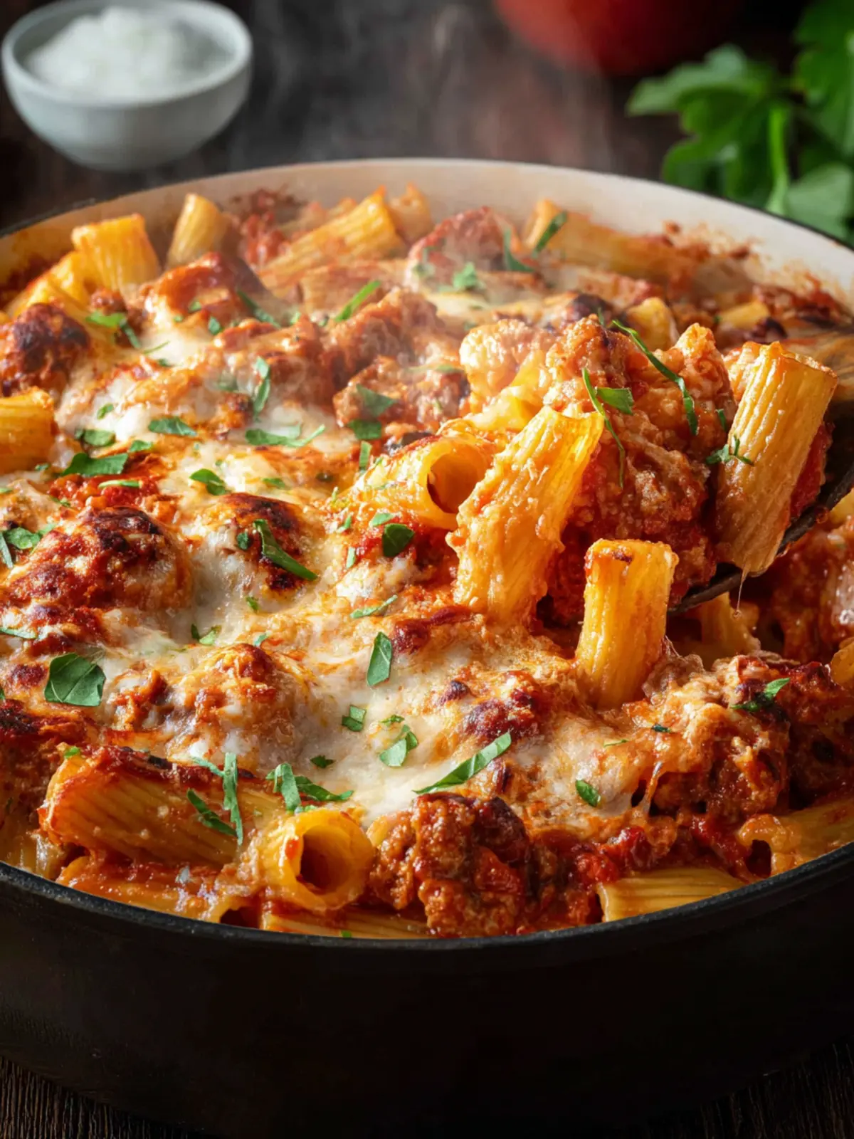 Spicy Italian Sausage Baked Rigatoni First Image