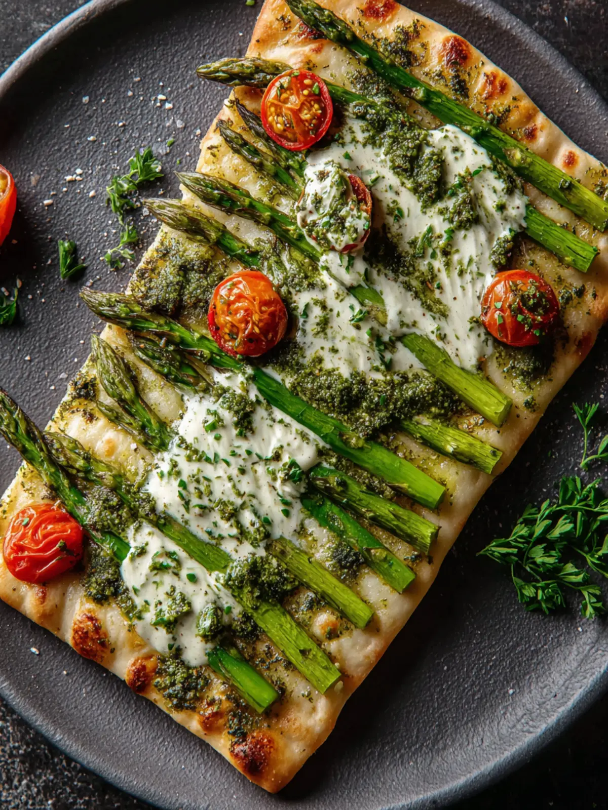 Asparagus Flatbread with Pesto Aioli Fourth Image yogerm