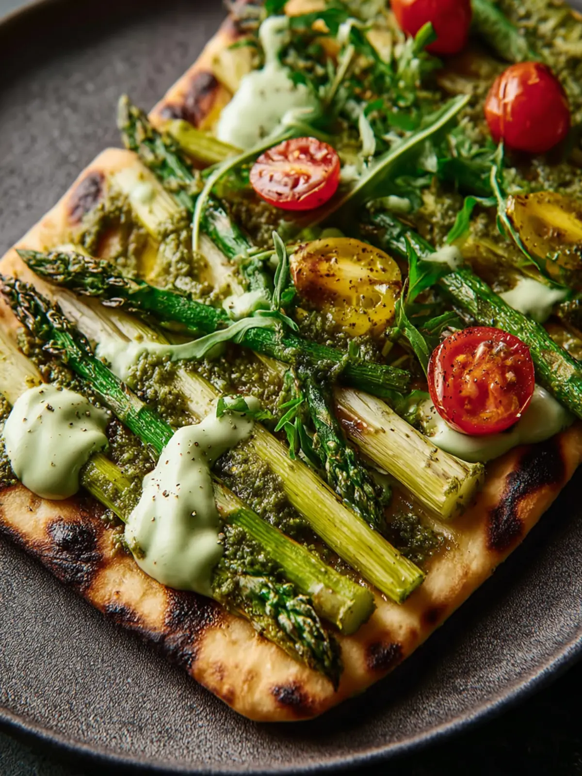 Asparagus Flatbread with Pesto Aioli Third Image quwliu