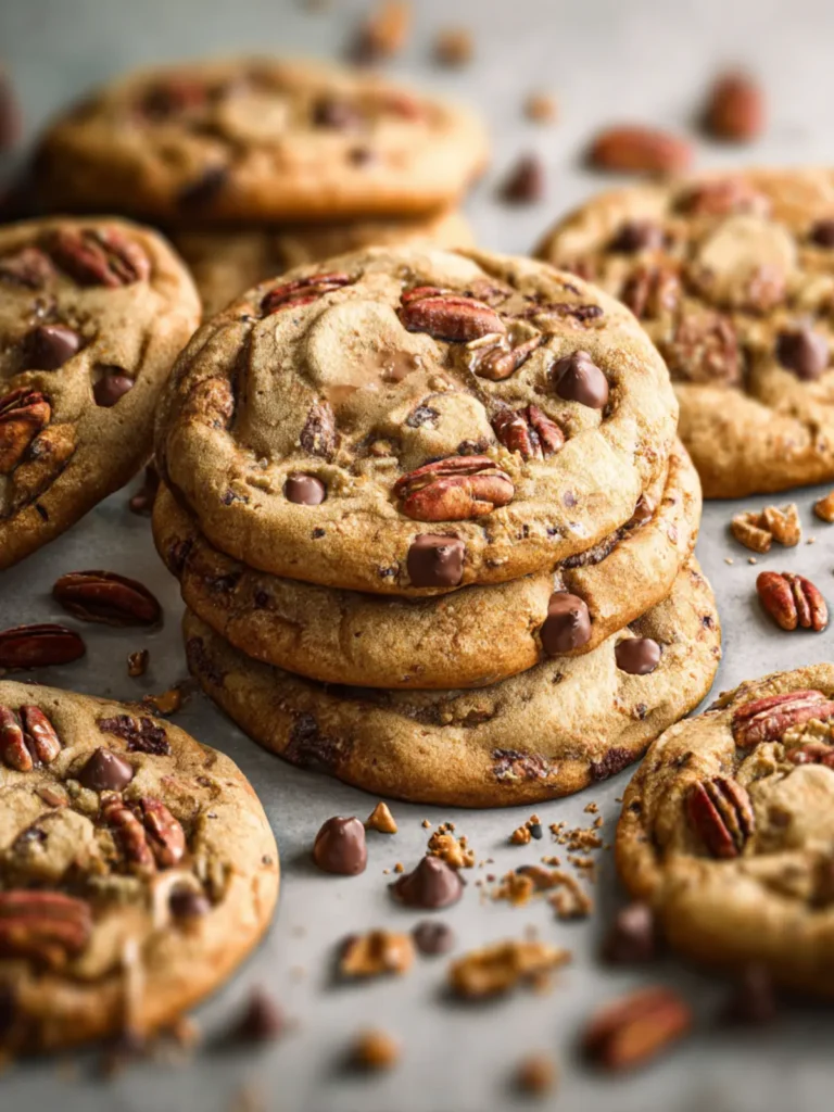 Caramel Pecan Chocolate Chip Cookies First Image