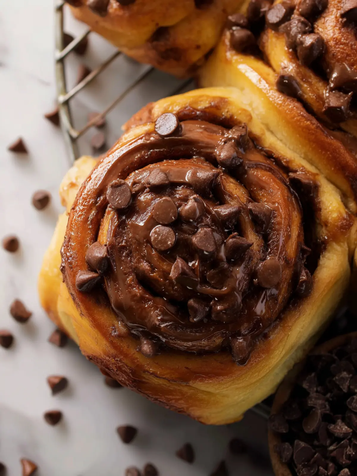 Chocolate Chip Cinnamon Rolls First Image